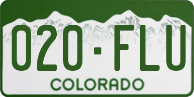 CO license plate 020FLU