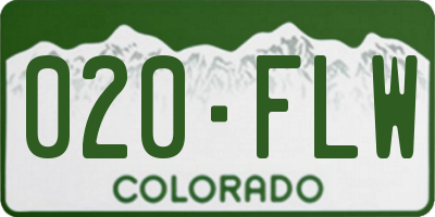 CO license plate 020FLW