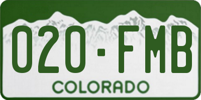 CO license plate 020FMB