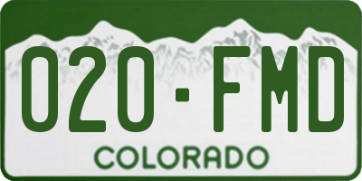 CO license plate 020FMD
