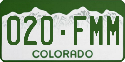 CO license plate 020FMM