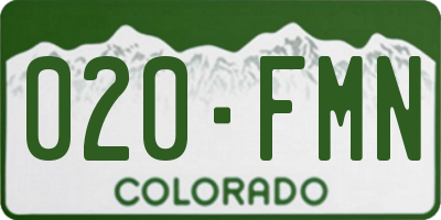 CO license plate 020FMN