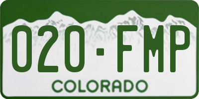 CO license plate 020FMP