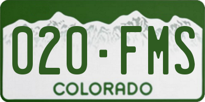 CO license plate 020FMS