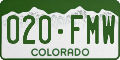 CO license plate 020FMW