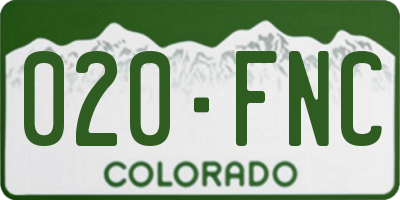 CO license plate 020FNC