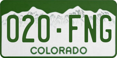 CO license plate 020FNG