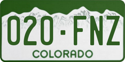 CO license plate 020FNZ