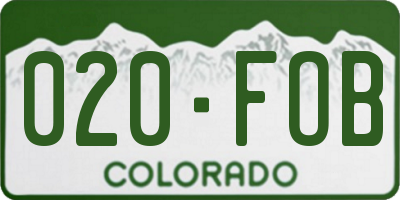 CO license plate 020FOB