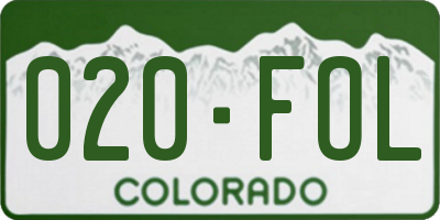CO license plate 020FOL