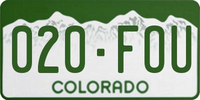 CO license plate 020FOU