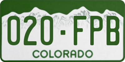 CO license plate 020FPB
