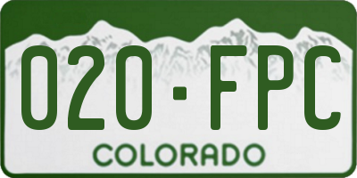 CO license plate 020FPC