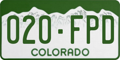 CO license plate 020FPD