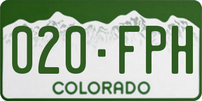 CO license plate 020FPH