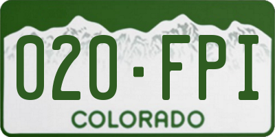 CO license plate 020FPI