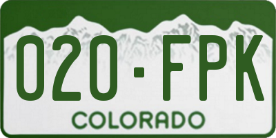 CO license plate 020FPK