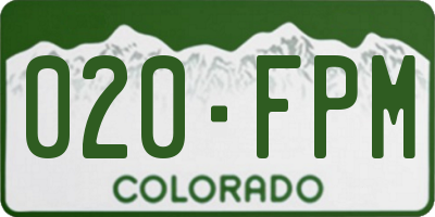 CO license plate 020FPM
