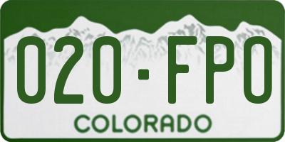 CO license plate 020FPO