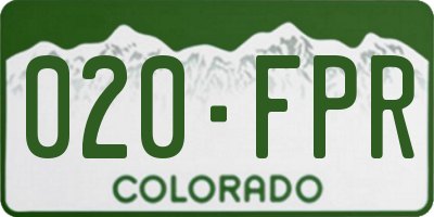 CO license plate 020FPR
