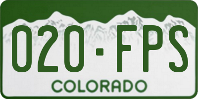 CO license plate 020FPS