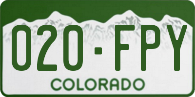 CO license plate 020FPY