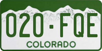 CO license plate 020FQE