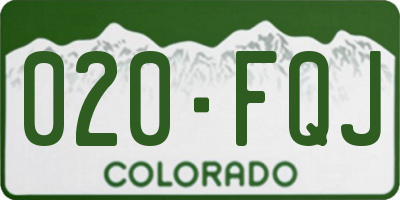 CO license plate 020FQJ