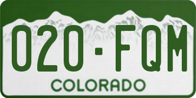 CO license plate 020FQM