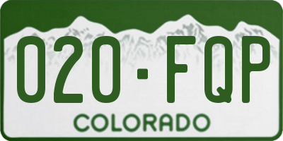 CO license plate 020FQP