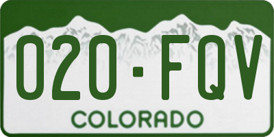 CO license plate 020FQV