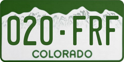 CO license plate 020FRF