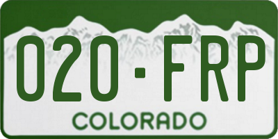 CO license plate 020FRP