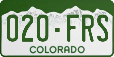 CO license plate 020FRS
