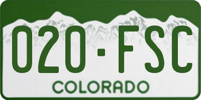 CO license plate 020FSC