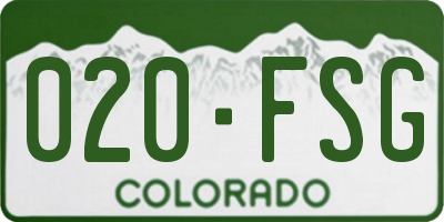 CO license plate 020FSG