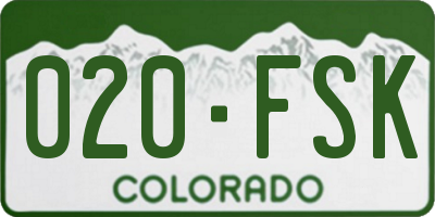 CO license plate 020FSK