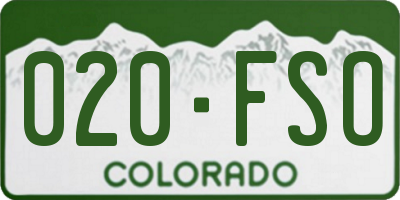 CO license plate 020FSO