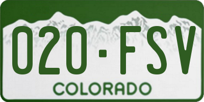 CO license plate 020FSV