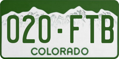 CO license plate 020FTB