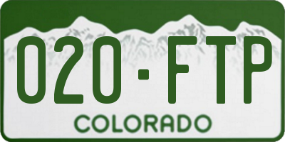 CO license plate 020FTP