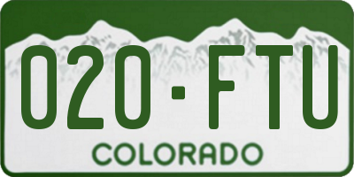 CO license plate 020FTU