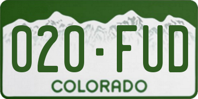 CO license plate 020FUD