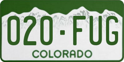 CO license plate 020FUG