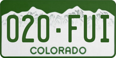 CO license plate 020FUI