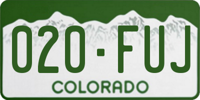 CO license plate 020FUJ