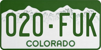 CO license plate 020FUK