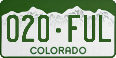 CO license plate 020FUL