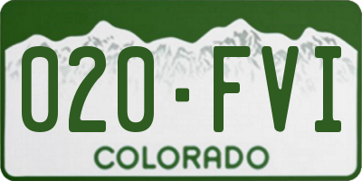 CO license plate 020FVI