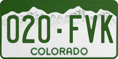 CO license plate 020FVK